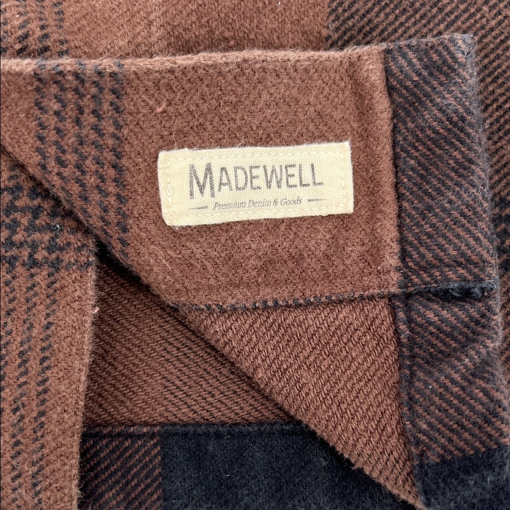 Madewell Men's Lightweight Plaid Shirt Jacket in Brown and Black - Picture 10 of 10